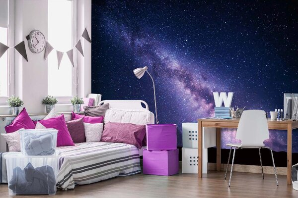 DIMEX | Vliesové fototapety na stenu Mliečna dráha MS-5-2261 | 375 x 250 cm | fialová, čierna, ružová
