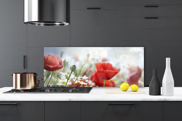 Sklenený obklad Do kuchyne Kvety plátky rastlina 125x50 cm