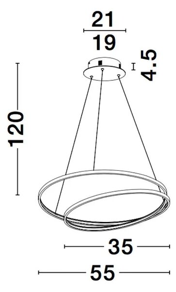 LED luster Grania 55 čierne – Čierna