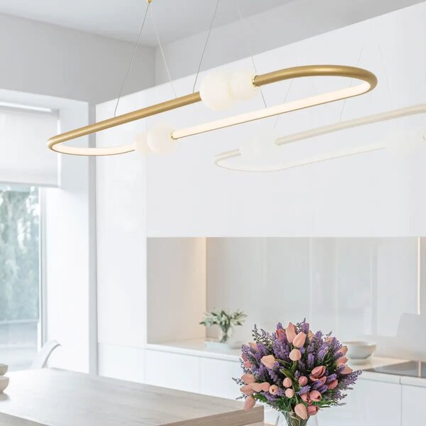LED luster Celia 100 zlaté s diaľkovým ovládaním – Zlatá