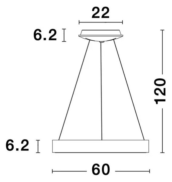 LED luster Rando Smart 60 čierne – Čierna