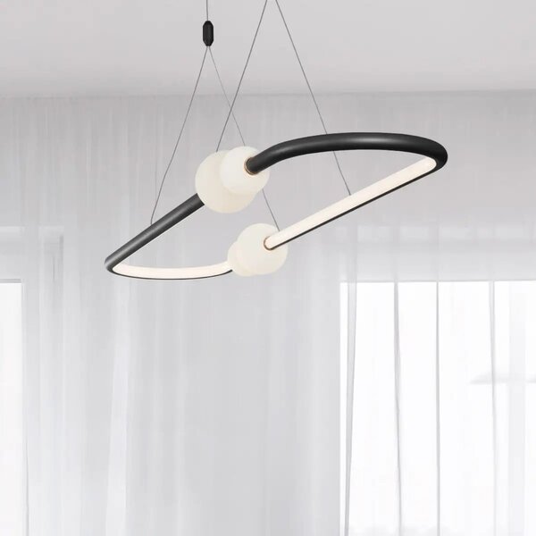 LED luster Celia 100 čierne s diaľkovým ovládaním – Čierna