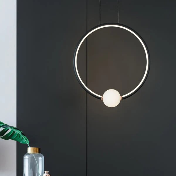 LED luster Celia 43 čierne s diaľkovým ovládaním – Čierna