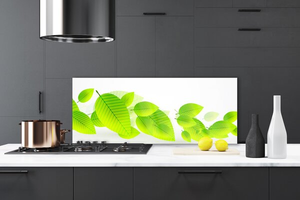 Sklenený obklad Do kuchyne Listy kvety príroda 125x50 cm