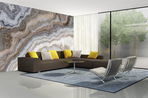 DIMEX | Vliesové fototapety na stenu Rez nerastom MS-5-2471 | 375 x 250 cm | biela, hnedá, šedá