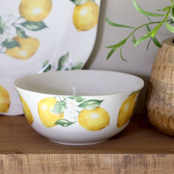 Porcelánová misa s citrónmi Maison Limone Blossom - Ø 24*7 cm / 1400 ml - Chic Antique