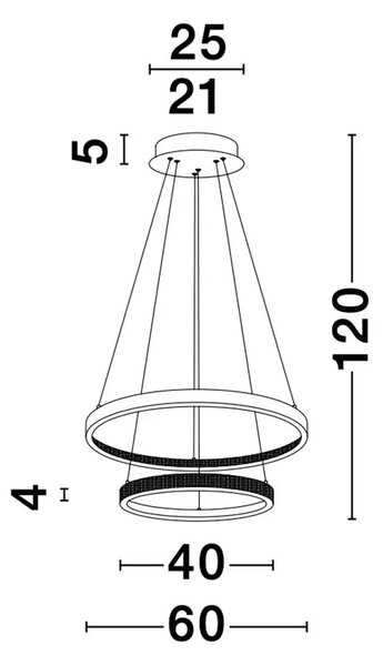 LED luster Preston 2 60 zlaté – Zlatá