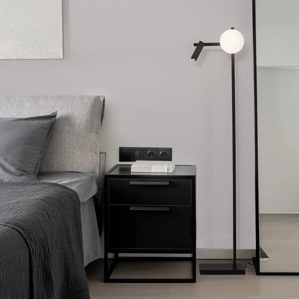 Moderná stojaca lampa Joline – Čierna
