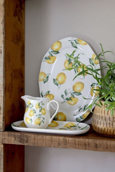 Porcelánová misa s citrónmi Maison Limone Blossom - Ø 24*7 cm / 1400 ml - Chic Antique