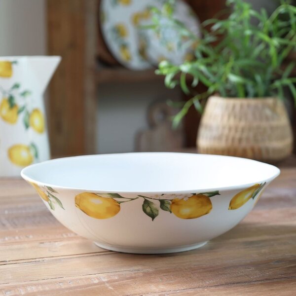 Porcelánová misa s citrónmi Maison Limone Blossom - Ø 24*7 cm / 1400 ml - Chic Antique