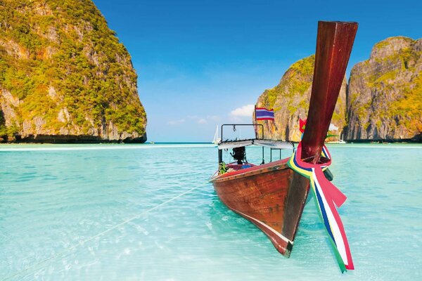 DIMEX | Vliesové fototapety na stenu Ostrov Phi Phi MS-5-2742 | 375 x 250 cm | zelená, modrá, hnedá