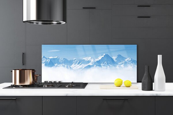 Sklenený obklad Do kuchyne Hory hmla príroda 125x50 cm