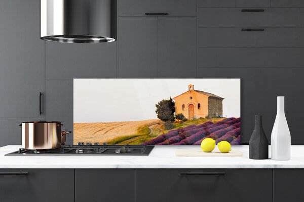 Sklenený obklad Do kuchyne Pole príroda 125x50 cm
