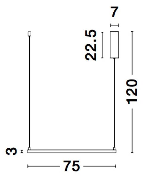 LED luster Eterna 75 čierne – Čierna