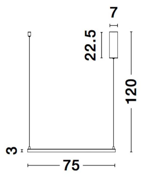LED luster Eterna 75 biele – Biela