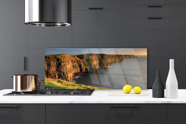 Sklenený obklad Do kuchyne Skaly pobrežie more 125x50 cm
