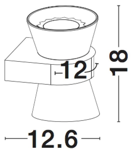Dizajnové nástenné svietidlo Boccale 2 x 5W 12 Číra