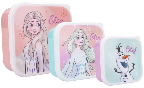 Desiatové boxy Ľadové kráľovstvo - Frozen - motív Elsa a Olaf – súprava 3ks