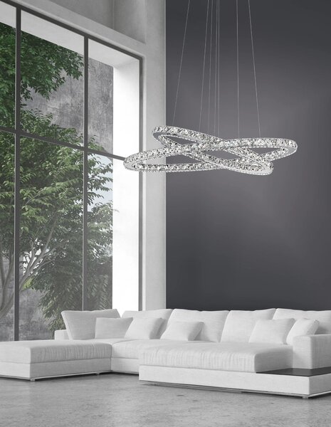 Krištáľový luster Celine 85 Číra – Chromová