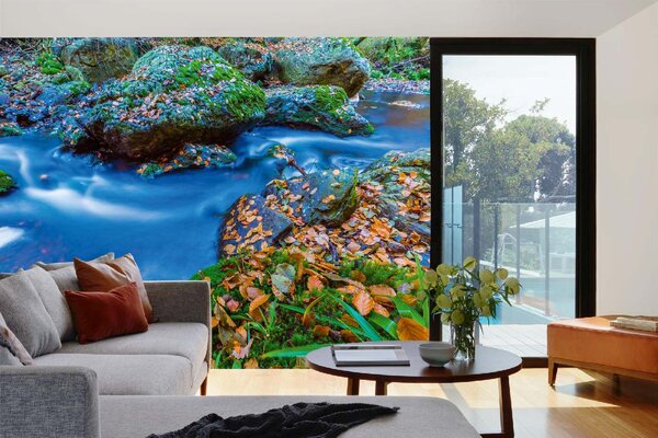DIMEX | Vliesové fototapety na stenu Belgické Ardeny MS-5-3093 | 375 x 250 cm | zelená, modrá, hnedá