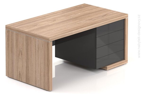 Manažérsky stôl SOLID, so zásuvkami 160cm (Manažérsky stôl SOLID, dĺžky 160cm, šírka 85cm so zásuvkami P strana)
