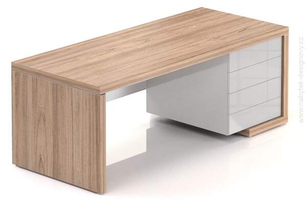 Manažérsky stôl SOLID, so zásuvkami 200cm (Manažérsky stôl SOLID, dĺžky 200cm, šírka 85cm so zásuvkami P strana)