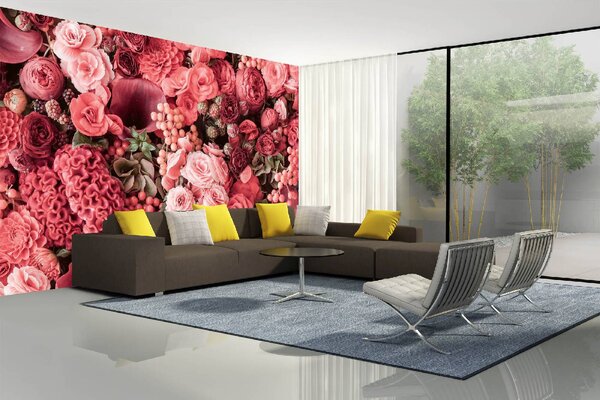 DIMEX | Vliesové fototapety na stenu Kvitnúce leto MS-5-1283 | 375 x 250 cm | červená, ružová