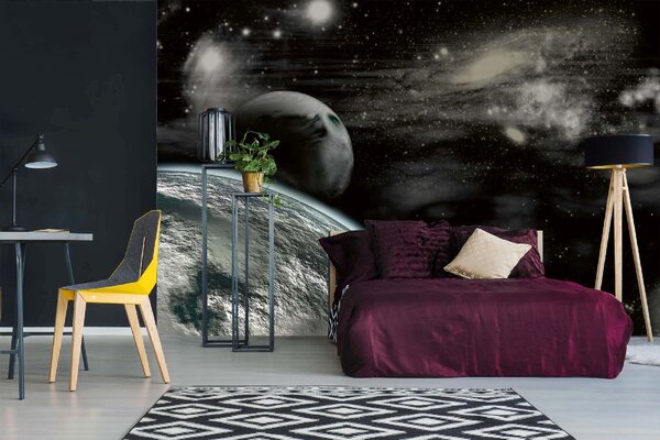 DIMEX | Vliesové fototapety na stenu Vesmír MS-5-2230 | 375 x 250 cm | modrá, biela, čierna, šedá