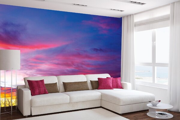 DIMEX | Vliesové fototapety na stenu Ružová obloha MS-5-2310 | 375 x 250 cm | modrá, červená, fialová, žltá, ružová