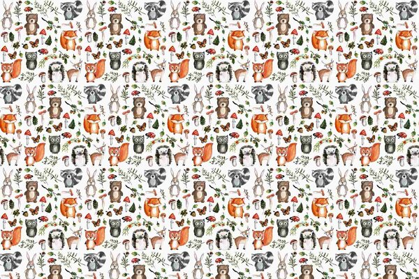 DIMEX | Vliesové fototapety na stenu Roztomilé lesné zvieratá MS-5-1476 | 375 x 250 cm | zelená, červená, oranžová, hnedá