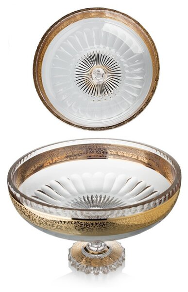 Bohemia Crystal Ručne brúsená misa na nohe Romantic 305mm