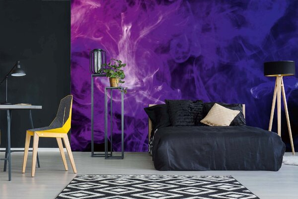 DIMEX | Vliesové fototapety na stenu Tmavo fialový dym MS-5-2552 | 375 x 250 cm | modrá, fialová, čierna