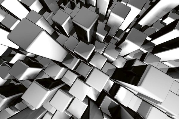 DIMEX | Vliesové fototapety na stenu Dynamický kovový blok MS-5-2600 | 375 x 250 cm | biela, čierna, šedá