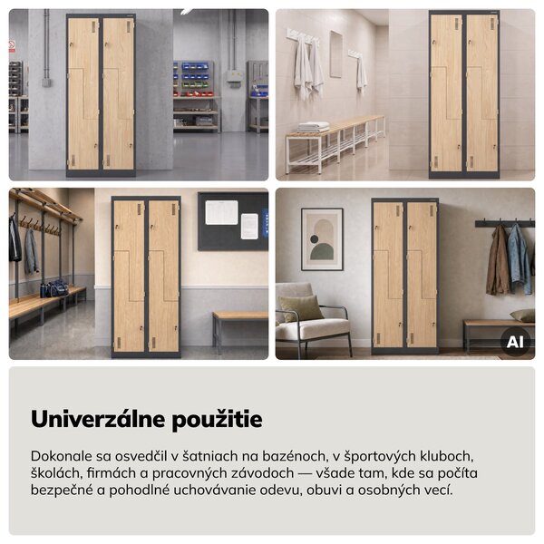 Šatníková skriňa typu L antracitová, dub sonoma, 800x1850x450 mm: JULIA Eco Design