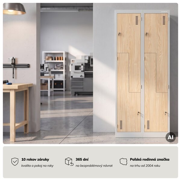 Šatníková skriňa typu L sivá, dub sonoma, 800x1850x450 mm: JULIA Eco Design