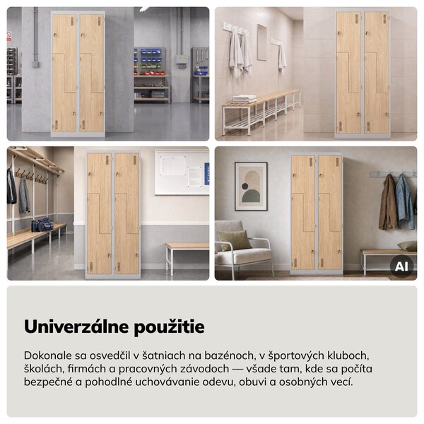 Šatníková skriňa typu L sivá, dub sonoma, 800x1850x450 mm: JULIA Eco Design