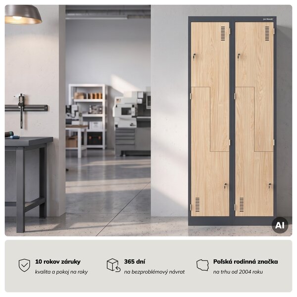 Šatníková skriňa typu L antracitová, dub sonoma, 800x1850x450 mm: JULIA Eco Design