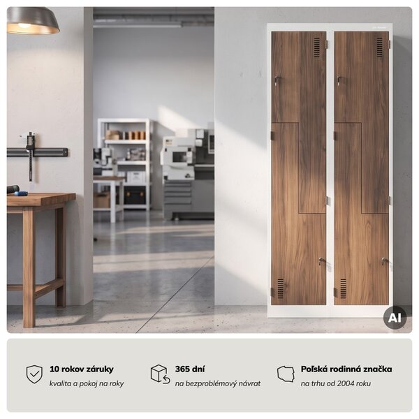 Šatníková skriňa typu L biela, orech, 800x1850x450 mm: JULIA Eco Design