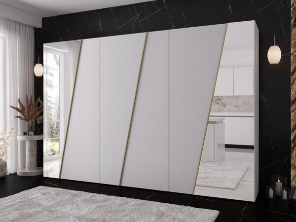 Mirjan24 Skriňa so zrkadlom Grelipt 2L 300 cm, Farby: dub artisan / dub artisan + čierna 5903211532320