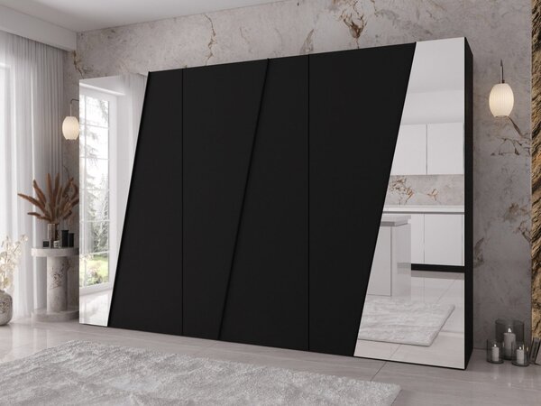 Mirjan24 Skriňa so zrkadlom Grelipt 2L 300 cm, Farby: dub artisan / dub artisan + čierna 5903211532320