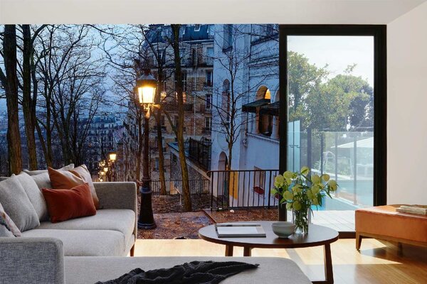 DIMEX | Vliesové fototapety na stenu Montmartre MS-5-0709 | 375 x 250 cm | modrá, žltá, šedá