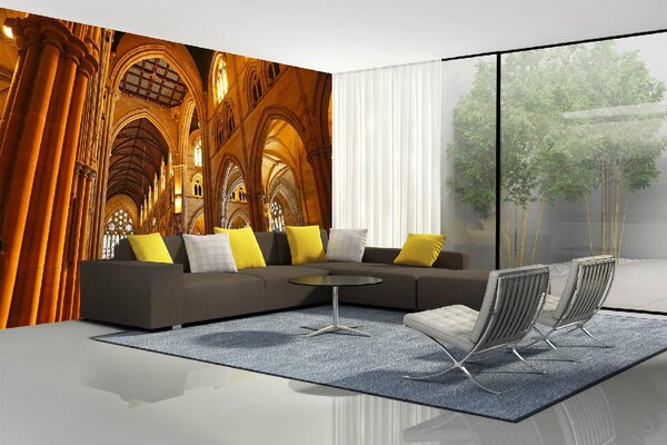 DIMEX | Vliesové fototapety na stenu Katedrála, Sydney MS-5-0916 | 375 x 250 cm | béžová, medená, žltá, oranžová, hnedá
