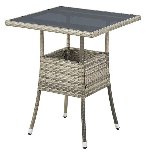 Ratanový štvorcový stôl Yoro 60 cm - sivá