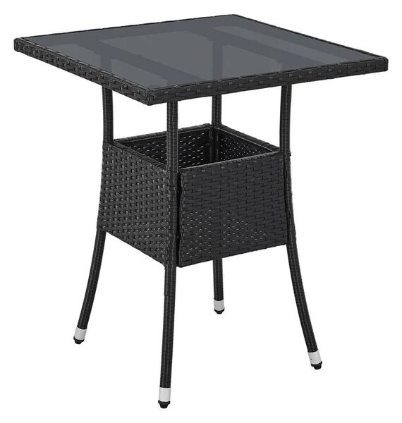 Ratanový štvorcový stôl Yoro 60 cm - čierny