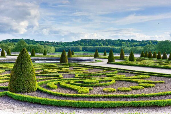DIMEX | Vliesové fototapety na stenu Versailles vo Francúzsku MS-5-1204 | 375 x 250 cm | zelená, modrá, biela, hnedá