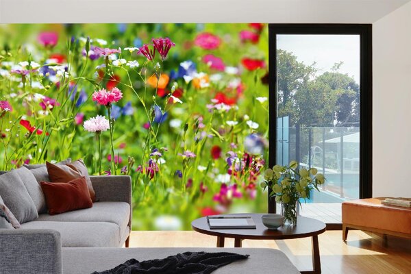 Samolepiaca vliesová fototapeta Malé kvety 375 x 250 cm