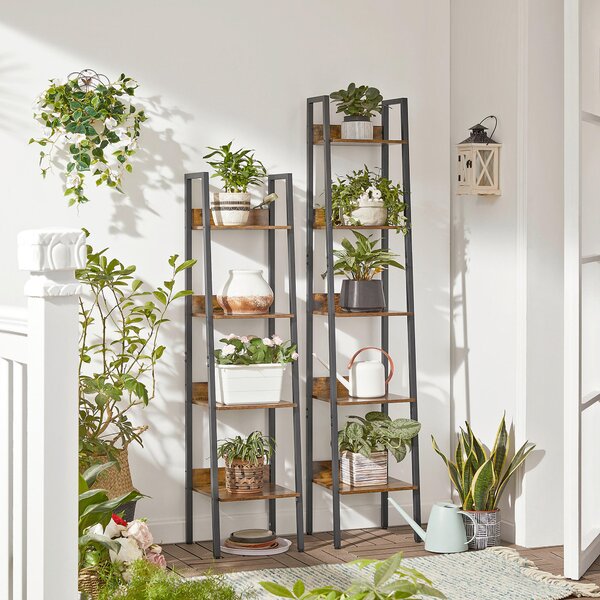 NÁSTENNÁ KNIŽNICA, hnedá, čierna, uhlíková oceľ, 33.8/170/30 cm Boxxx - Regály, Online Only