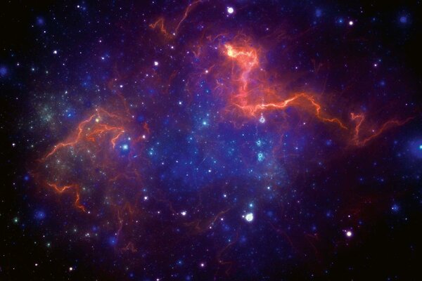DIMEX | Vliesové fototapety na stenu Farebná galaxia MS-5-2263 | 375 x 250 cm | modrá, červená, oranžová, ružová