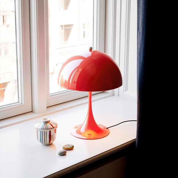 Stolové Lampa Louis Poulsen, Panthella Mini, stmievateľné, Červená, Obývacia izba, Kov, Dizajnový