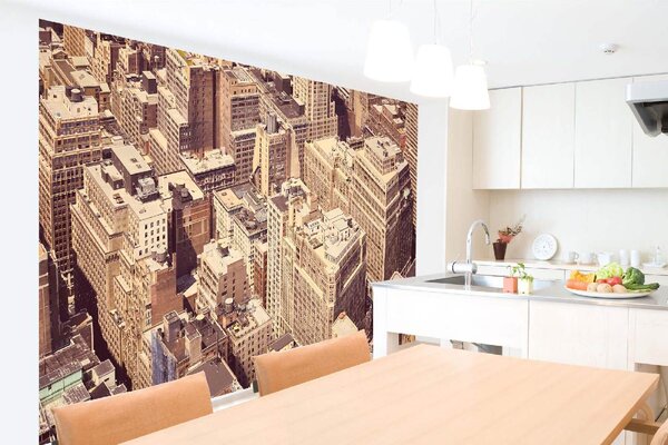 DIMEX | Vliesové fototapety na stenu Obytné budovy v NY MS-5-2984 | 375 x 250 cm | biela, béžová, hnedá